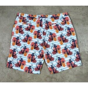 New Hreski Shorts Mens 44 Multicolor Anchors Coral
